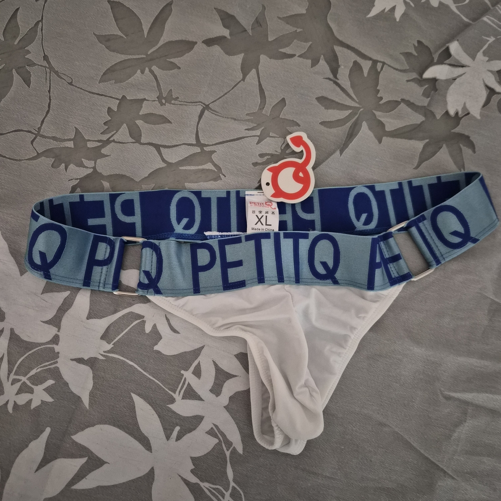 Men's White and Blue Underwear